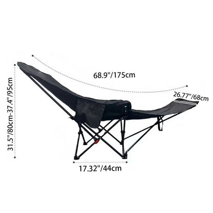 Foldbar campingstol med fodstøtte og stålstel – produktbillede 5