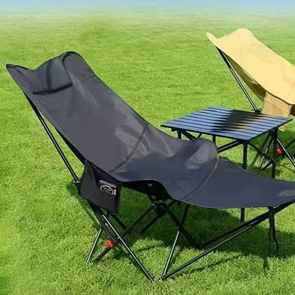 Foldbar campingstol med fodstøtte og stålstel – produktbillede 8