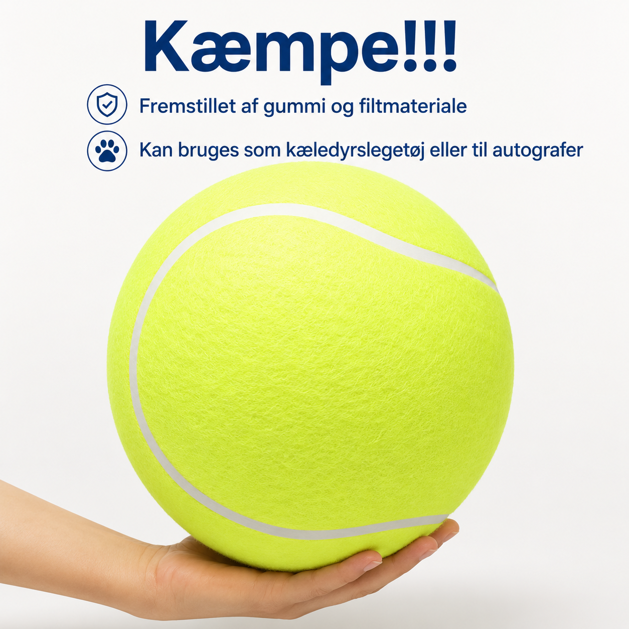 Kæmpe Tennisbold til Hund - XXL - 24 cm i Diameter