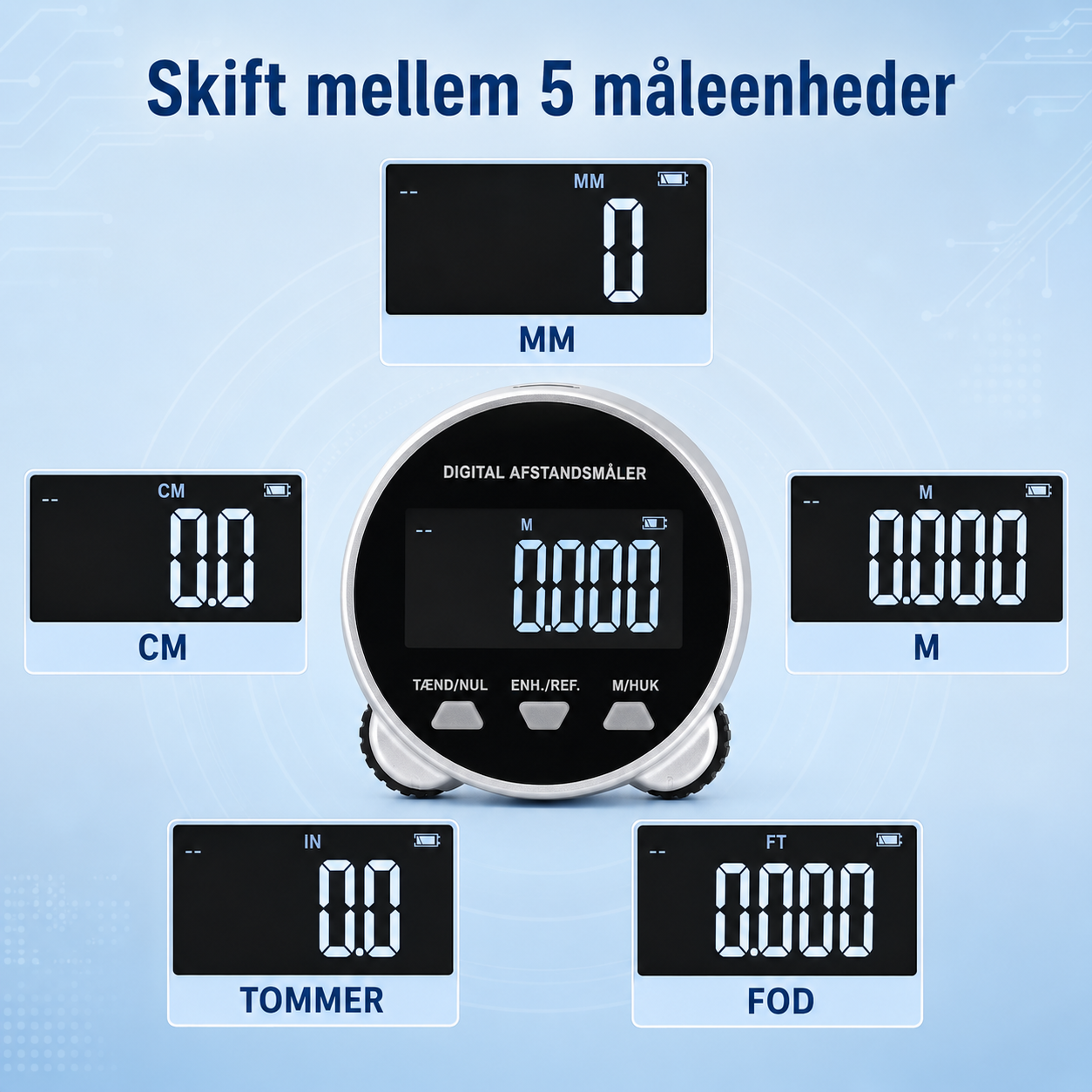 Digitalt målehjul med LCD-display