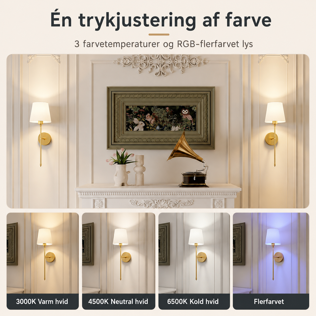 Trådløse væglamper med fjernbetjening