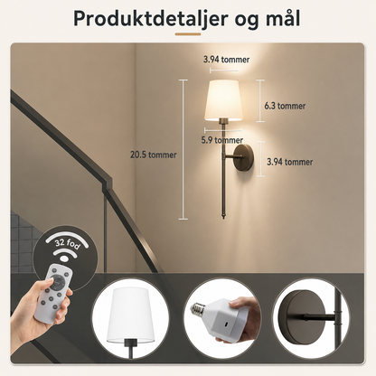 Trådløse væglamper med fjernbetjening