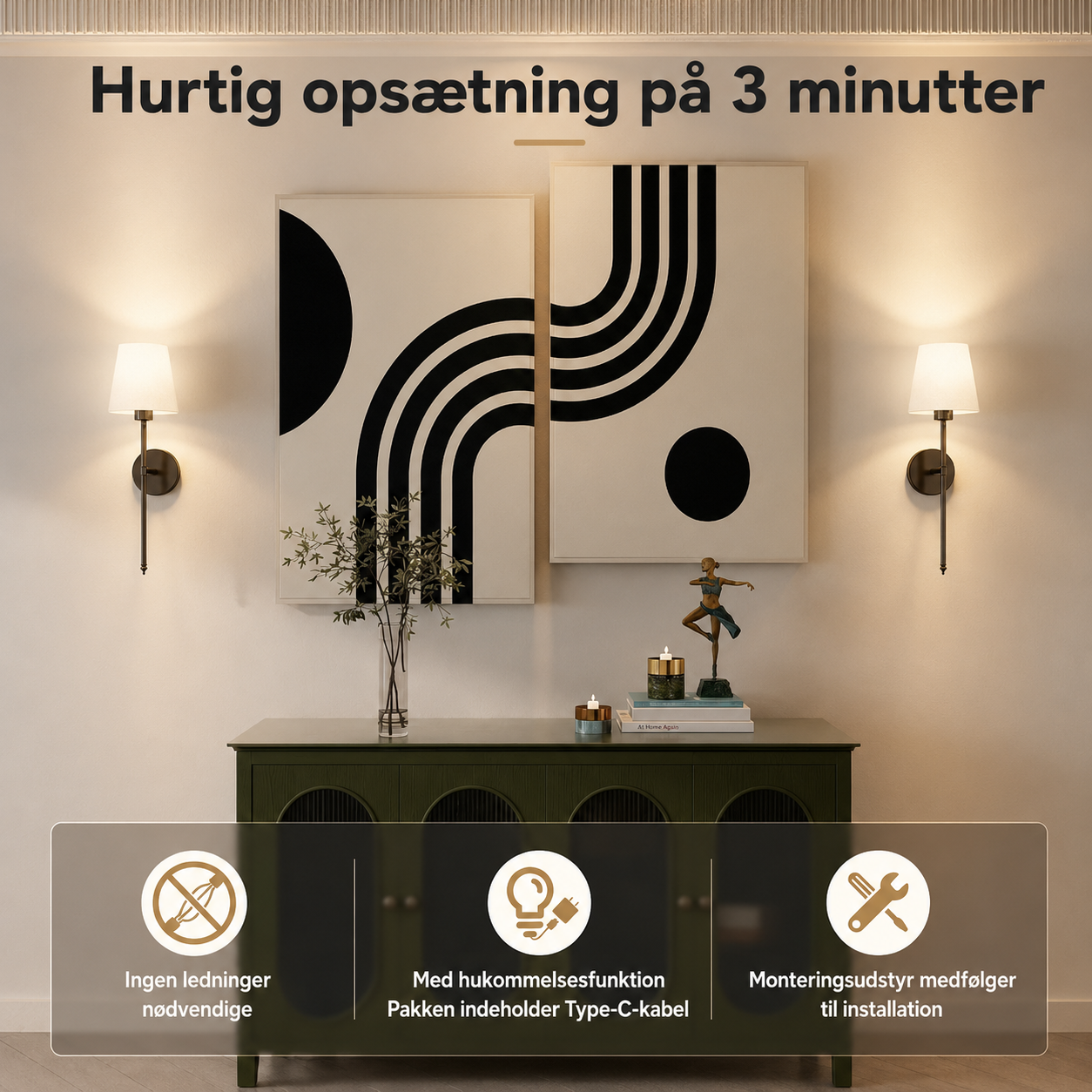 Trådløse væglamper med fjernbetjening