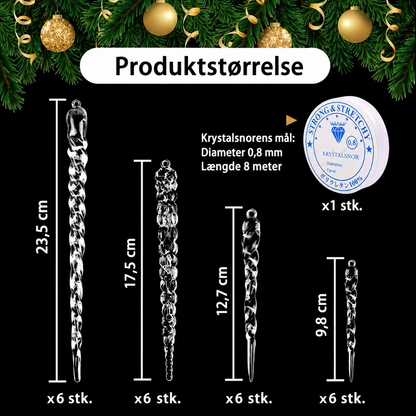 Istap-julepynt, sæt med 12 stk