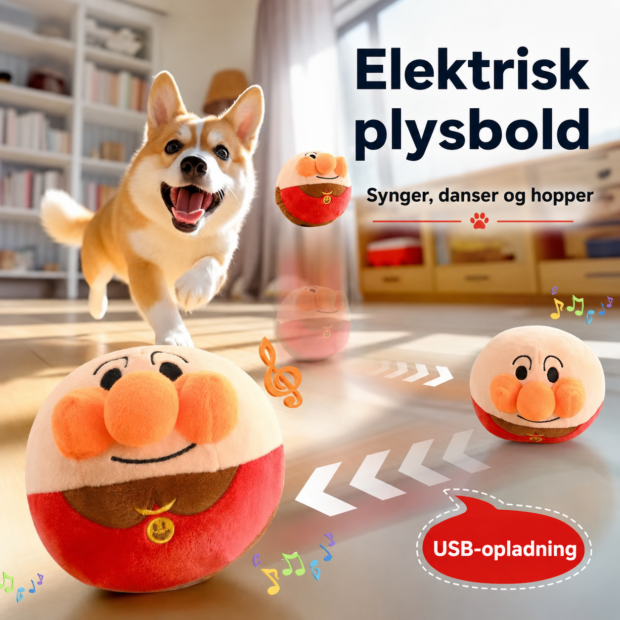 Interaktiv Hundebold med Lyd
