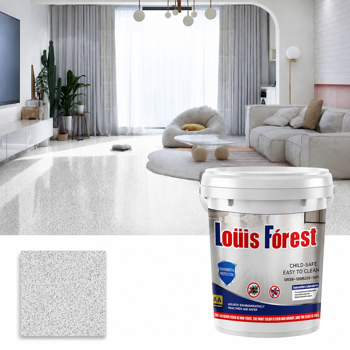 Vandfast skridsikker epoxygulvmaling med blank finish