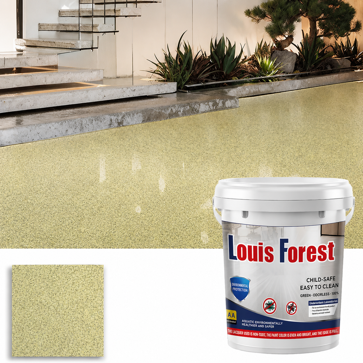 Vandfast skridsikker epoxygulvmaling med blank finish