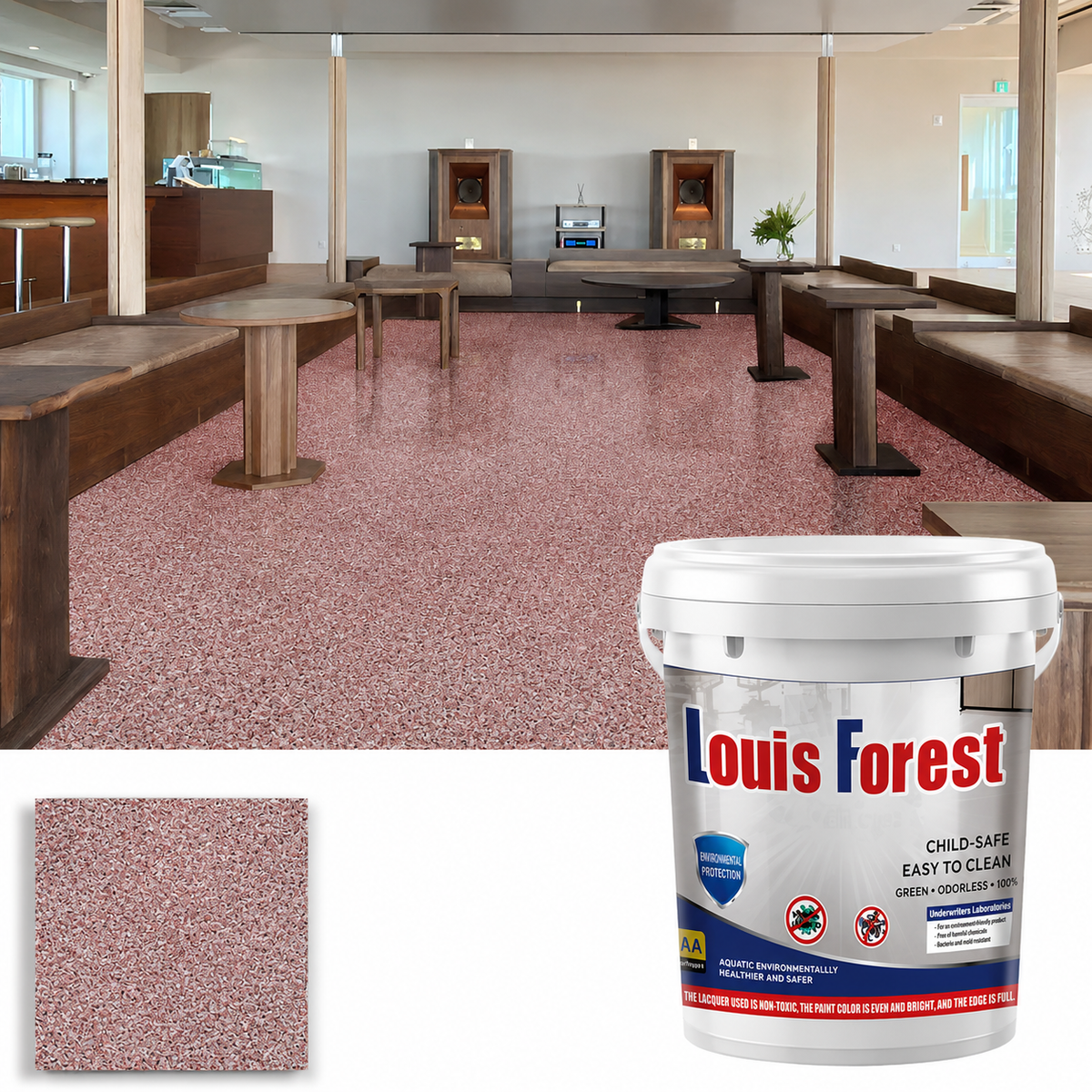 Vandfast skridsikker epoxygulvmaling med blank finish