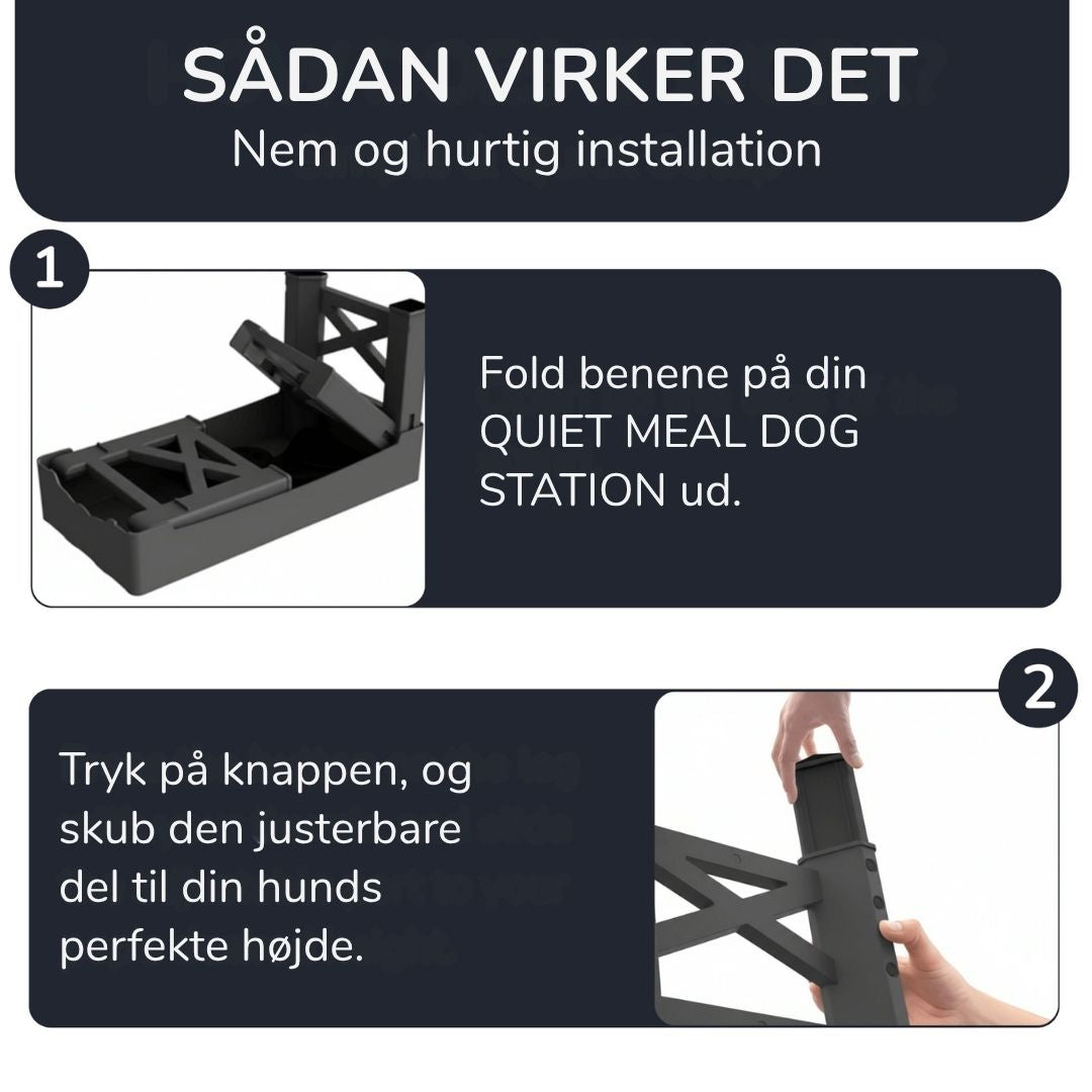 Justerbar Hundemadstation – Langsom Fodring & Spildfri Vandskål | DenBark