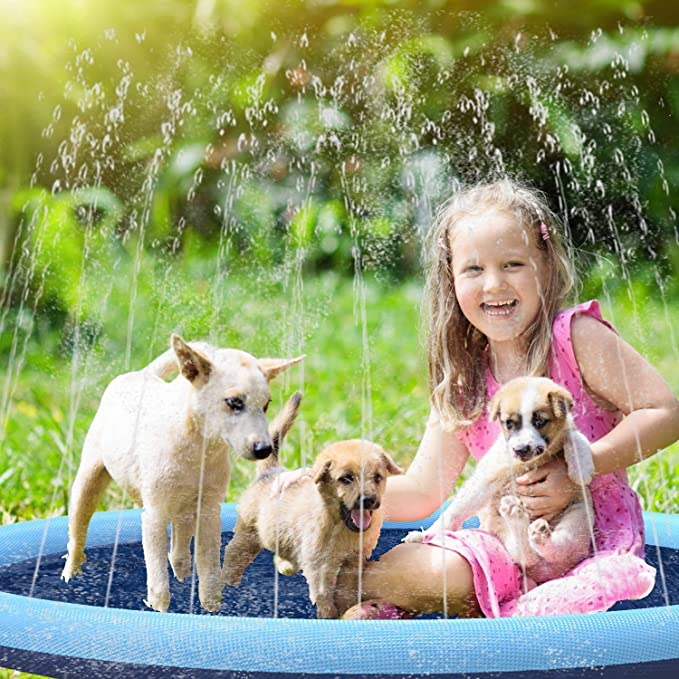 Vandsprinklermåtte til hunde med slangetilslutning