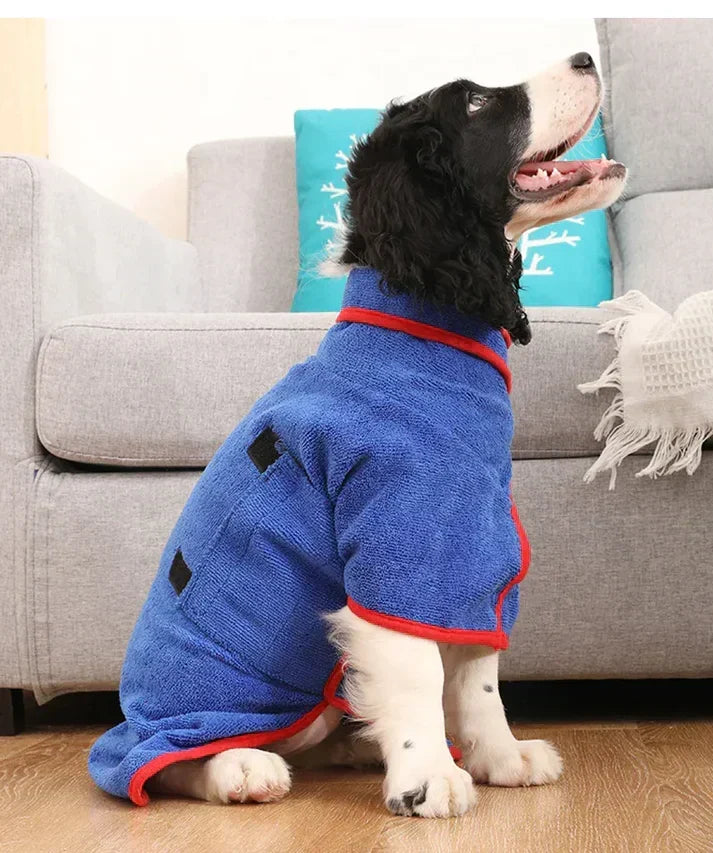 Superabsorberende hundebadekåbe til hurtig tørring