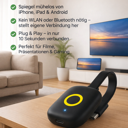 Trådløs HDMI-skærmadapter til streaming