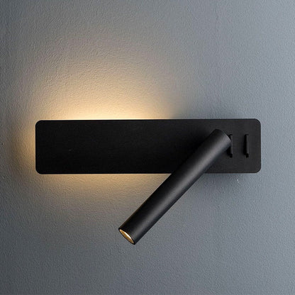 Drejelig LED-væglæselampe i metal med 2 kontakter