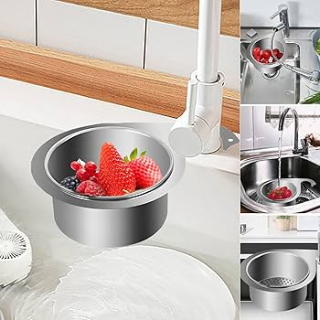 Afløbssi i rustfrit stål med svanedesign