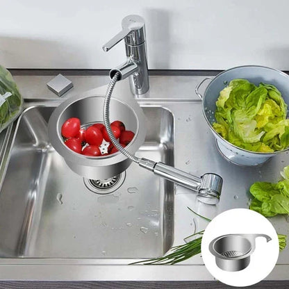 Afløbssi i rustfrit stål med svanedesign