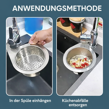 Afløbssi i rustfrit stål med svanedesign
