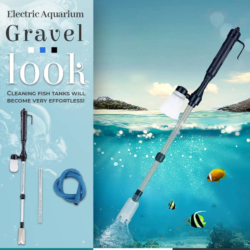 Batteridrevet akvariegrusrenser med sugepumpe