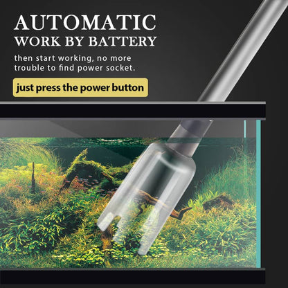 Batteridrevet akvariegrusrenser med sugepumpe