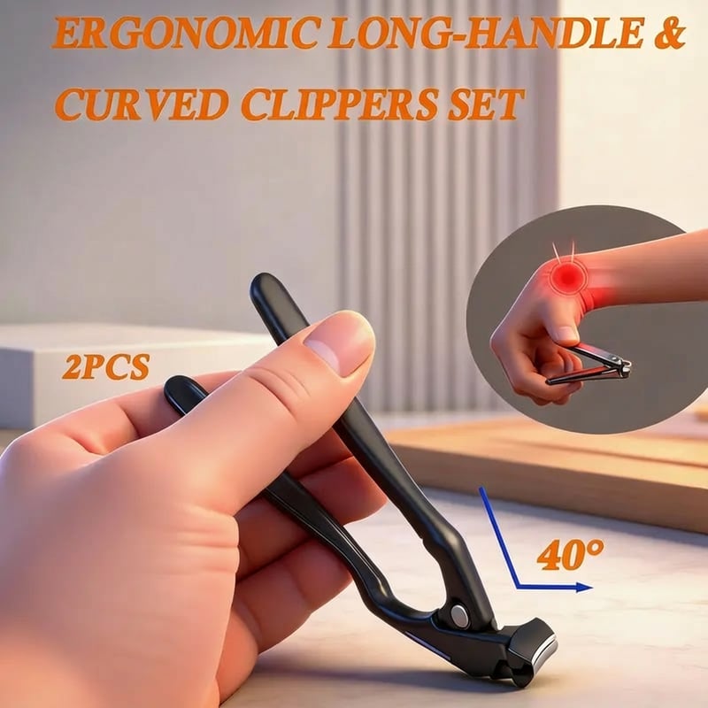Ergonomisk neglesaks med langt greb og vinklet hoved