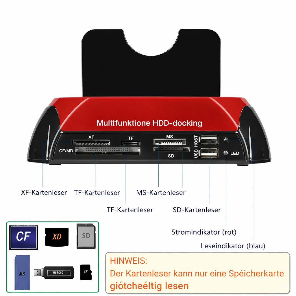 Universel harddisk-dockingstation til IDE og SATA