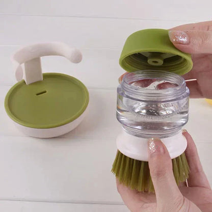 Opvaskebørste med integreret sæbedispenser