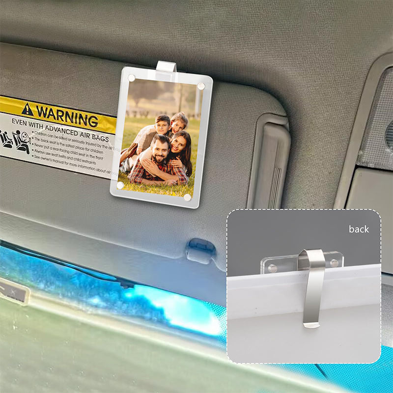 Fotoholder til bilens solskærm – til foto 8,9 × 5,8 cm