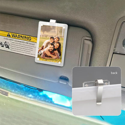 Fotoholder til bilens solskærm – til foto 8,9 × 5,8 cm