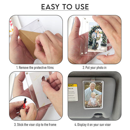 Fotoholder til bilens solskærm – til foto 8,9 × 5,8 cm