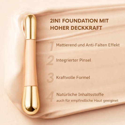 2-i-1 foundationstift med integreret applikator