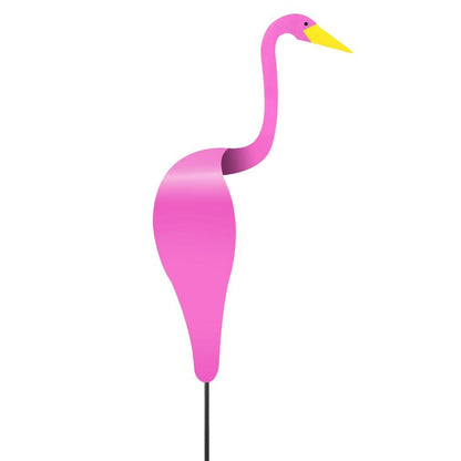 Håndlavet flamingo-vindviser i aluminium til haven