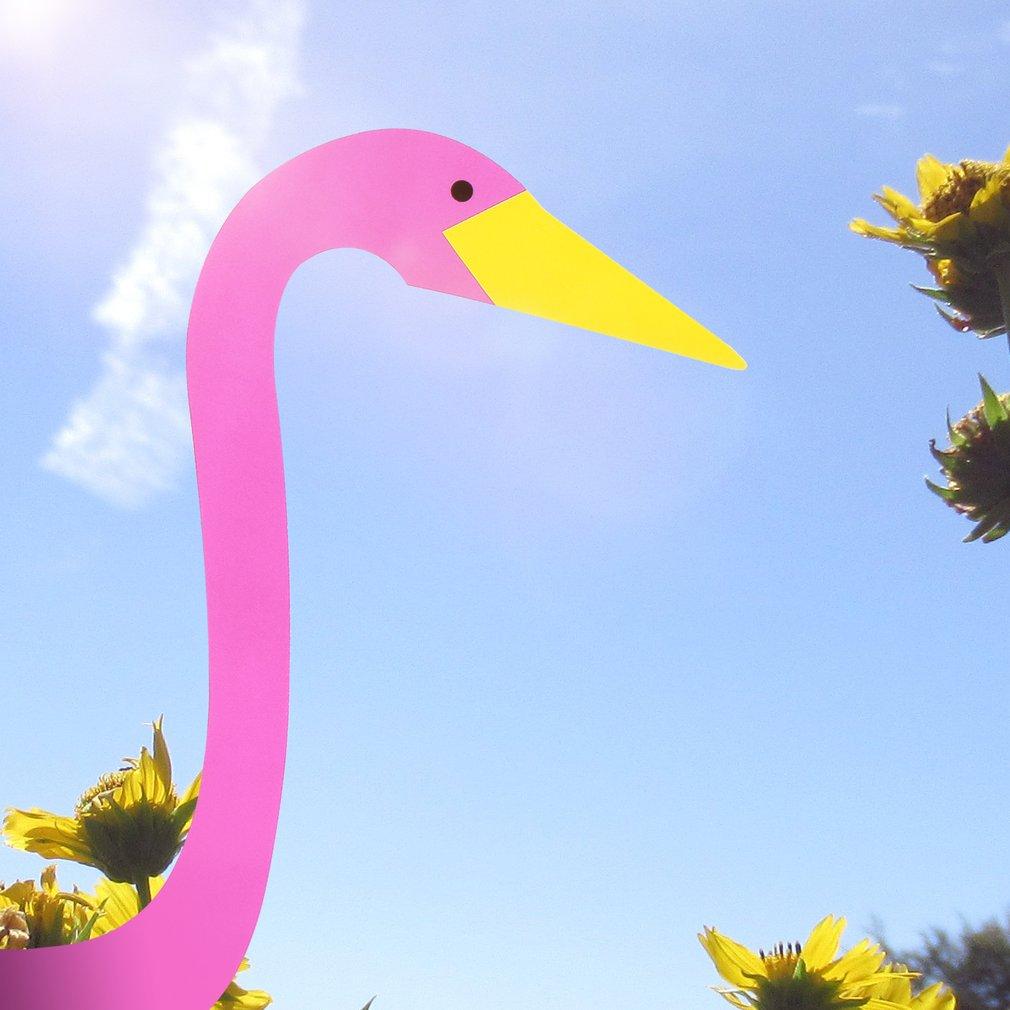 Håndlavet flamingo-vindviser i aluminium til haven