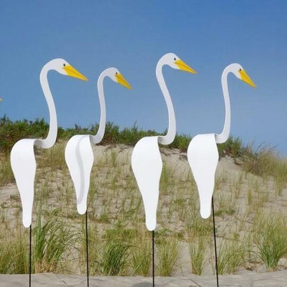 Håndlavet flamingo-vindviser i aluminium til haven