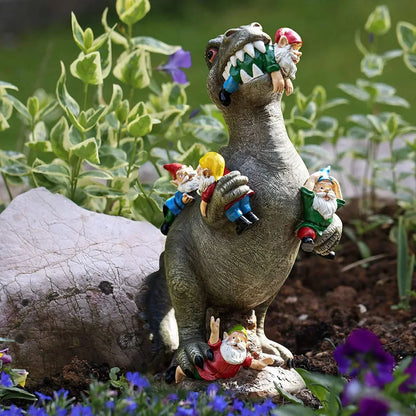 Vejrbestandig dinosaurfigur i kunstharpiks til haven
