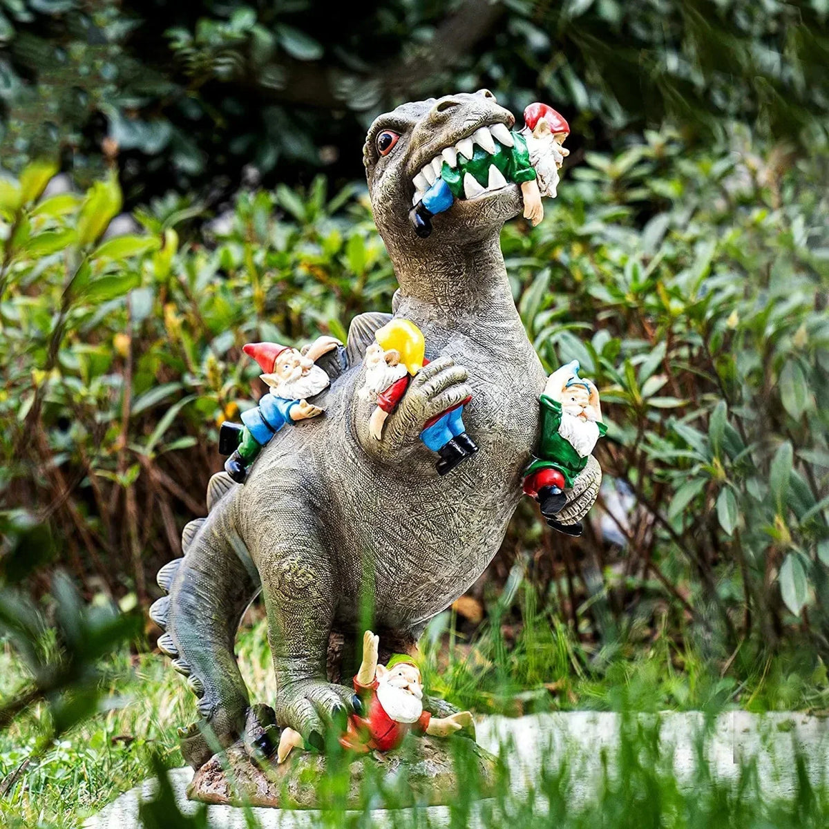 Vejrbestandig dinosaurfigur i kunstharpiks til haven