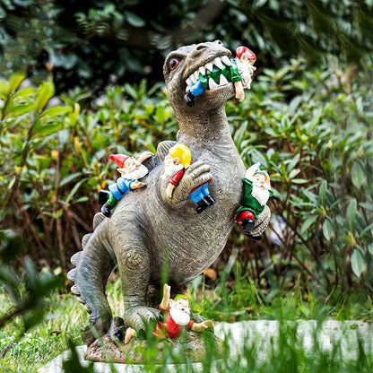 Vejrbestandig dinosaurfigur i kunstharpiks til haven