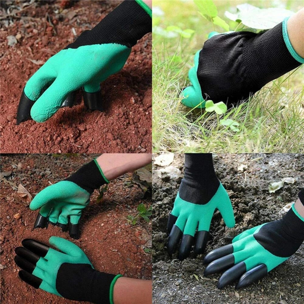 Latexbelagte havehandsker med gravekløer i ABS-plast