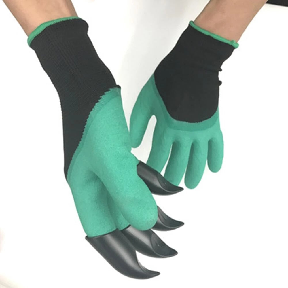 Latexbelagte havehandsker med gravekløer i ABS-plast