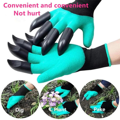 Latexbelagte havehandsker med gravekløer i ABS-plast