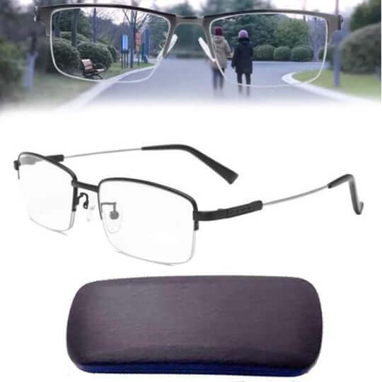 Progressive briller med multifokale glas, antirefleks og UV-beskyttelse
