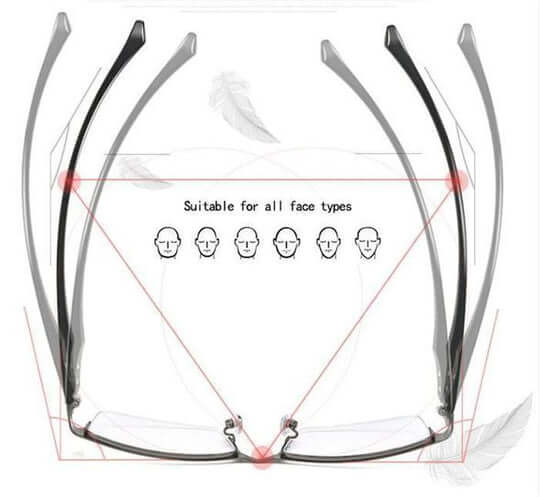 Progressive briller med multifokale glas, antirefleks og UV-beskyttelse