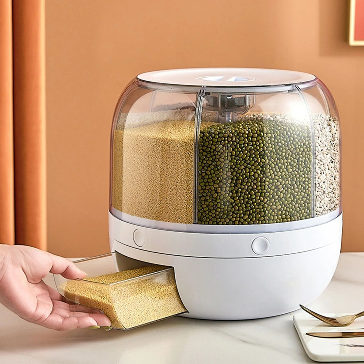 Roterende kornbeholder med dispenser – kapacitet 10 kg