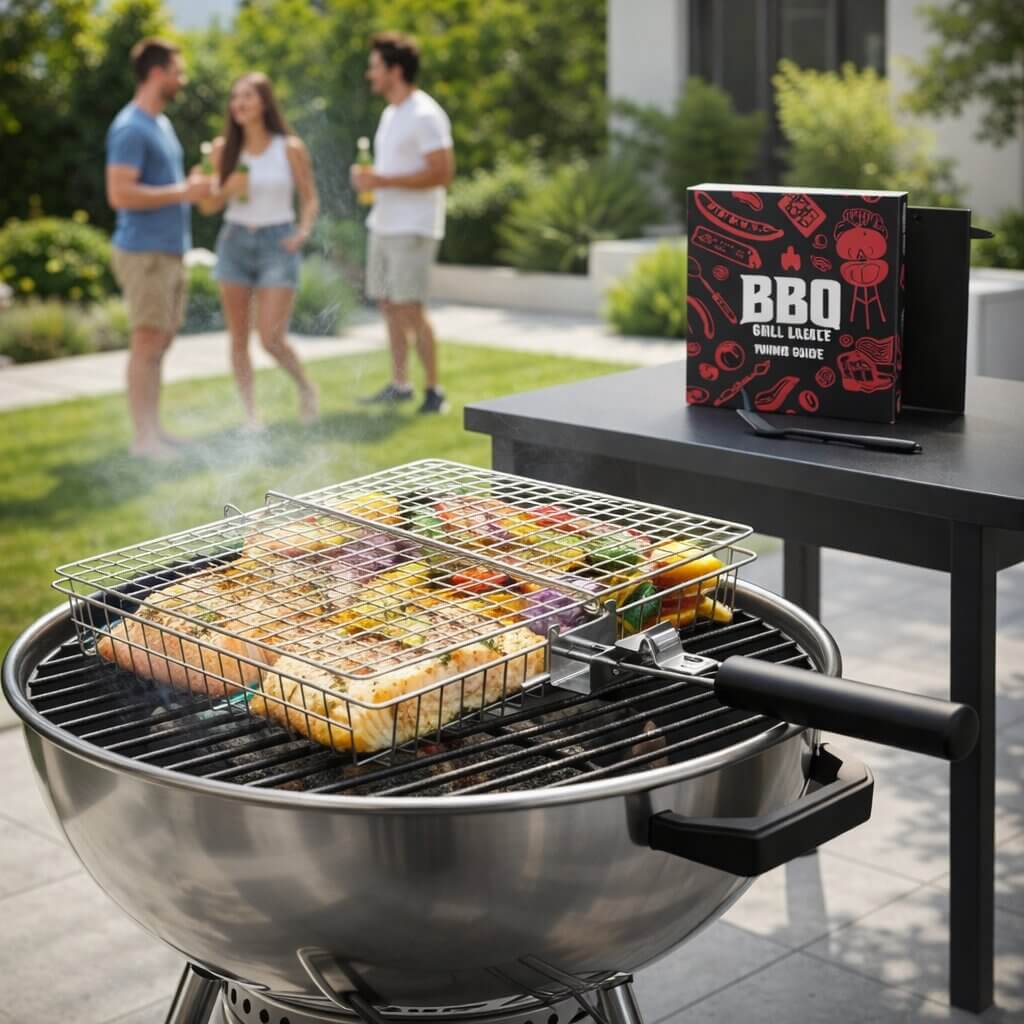Grillkurv i rustfrit stål til jævn varmefordeling