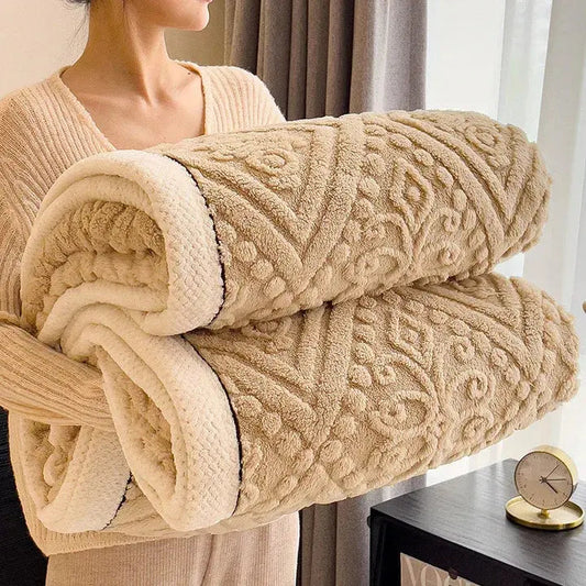 Vendbart tæppe med glat og struktureret side
