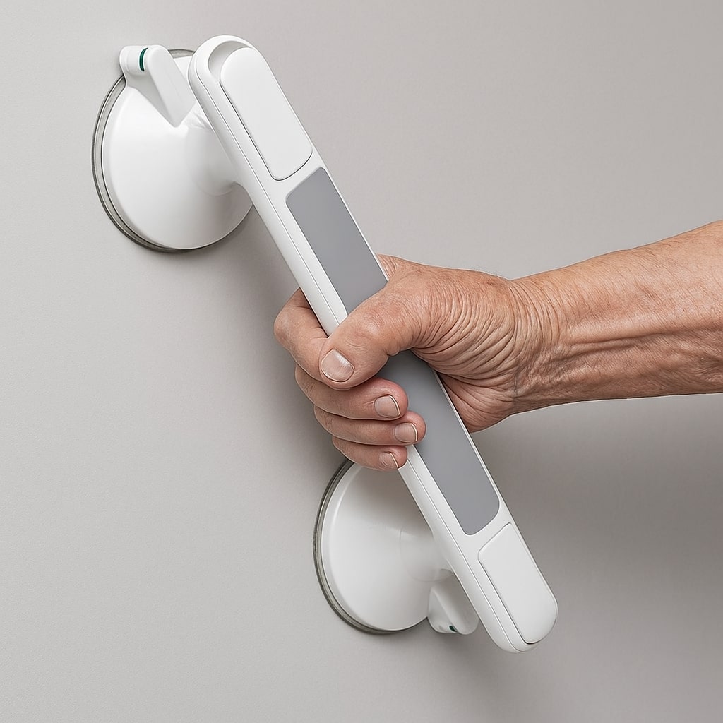 Flytbart støttegreb til bad, bruser og toilet – uden boring