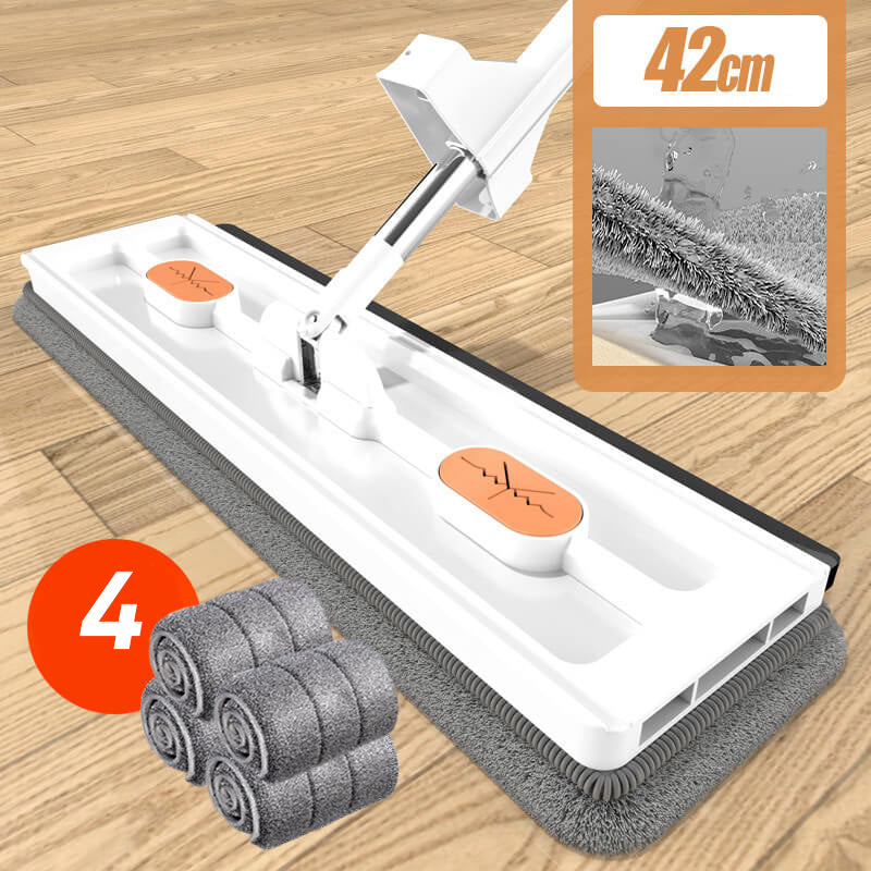 Selvvridende gulvmoppe med 360° drejehoved og 137 cm skaft