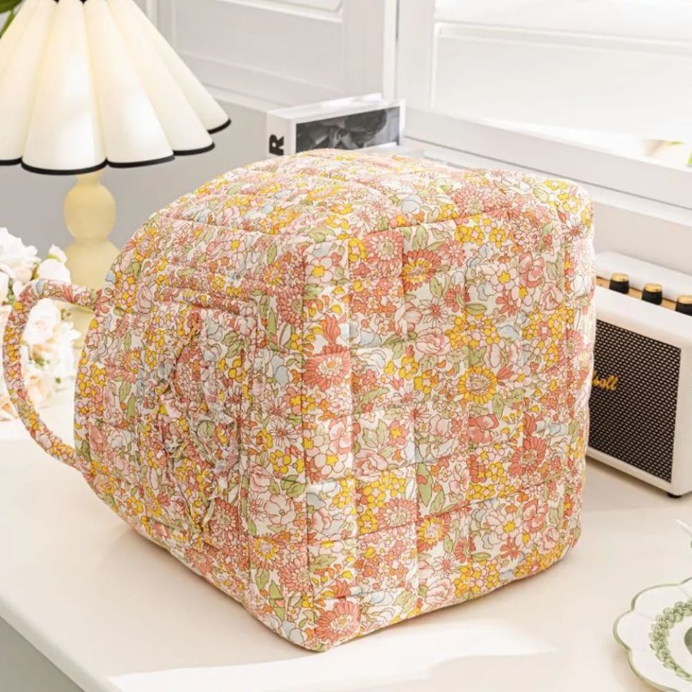 Foldbar opbevaringskurv med blomstermønster – 33 × 27 × 26 cm
