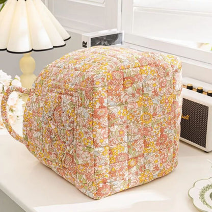 Foldbar opbevaringskurv med blomstermønster – 33 × 27 × 26 cm