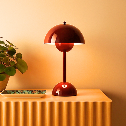 Trådløs LED-bordlampe i svampedesign med touchdæmper