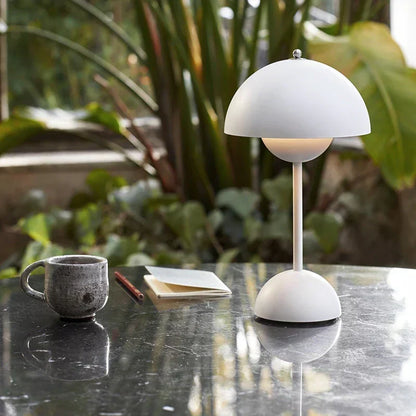 Trådløs LED-bordlampe i svampedesign med touchdæmper