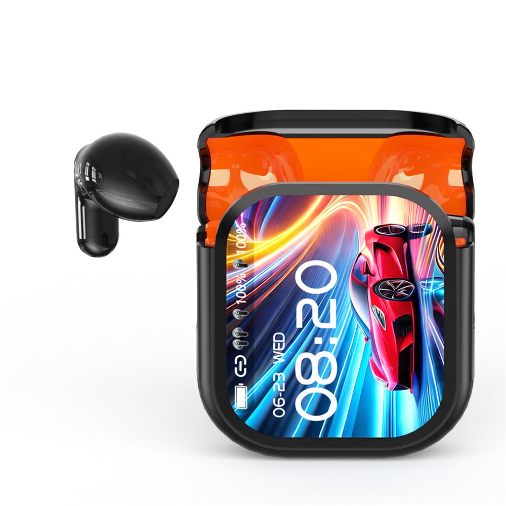 Trådløse stereoøretelefoner med Bluetooth 5.4 og LED-ladeetui